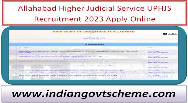Allahabad Higher Judicial Service UPHJS Recruitment 2023 Apply Online