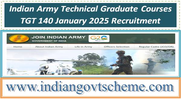Indian Army Technical Graduate Courses TGT 140 January 2025 Recruitment