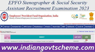 EPFO+Stenographer+&+Social+Security+Assistant+Recruitment EPFO Stenographer & Social Security Assistant Recruitment