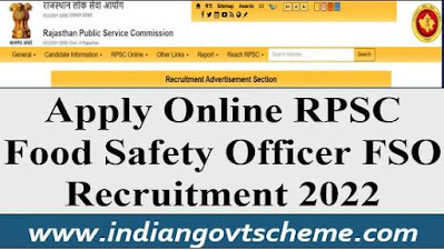 RPSC+Food+Safety+Officer+FSO+Recruitment+2022 RPSC Food Safety Officer FSO Recruitment 2022