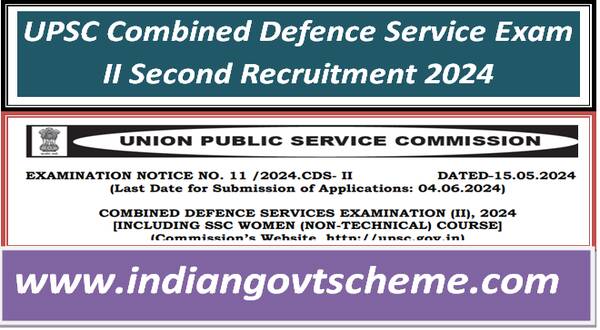 UPSC Combined Defence Service Exam II Second Recruitment 2024