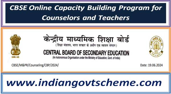 CBSE Online Capacity Building Program for Counselors and Teachers
