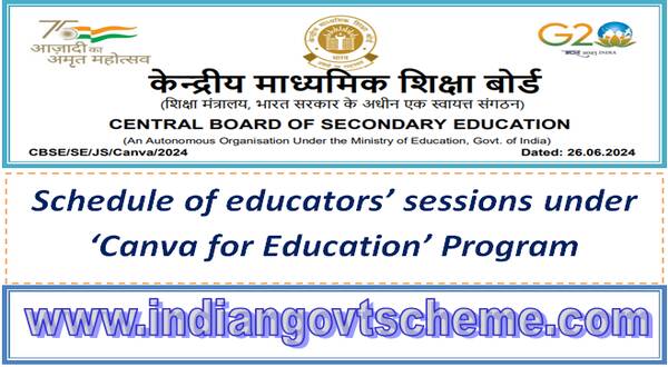 Schedule of educators’ sessions under ‘Canva for Education’ Program