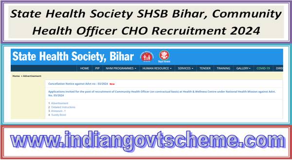 state_health_society_shsb_bihar_community_health_officer_cho_recruitment_2024