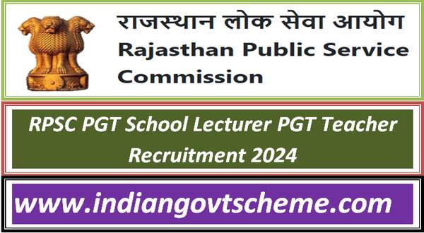 RPSC PGT School Lecturer PGT Teacher Recruitment 2024