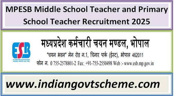 MPESB Middle School Teacher and Primary School Teacher Recruitment 2024