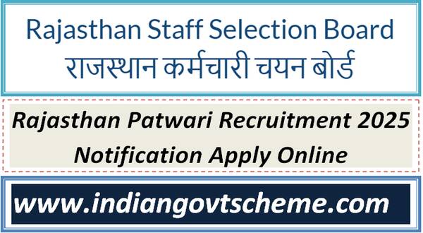 Rajasthan Patwari Recruitment 2025 Notification Apply Online