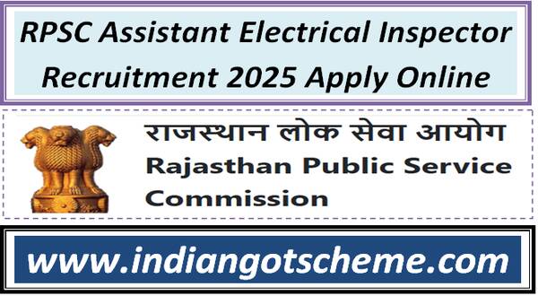 RPSC Assistant Electrical Inspector Recruitment 2025 Apply Online