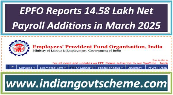 EPFO Reports 14.58 Lakh Net Payroll Additions in March 2025, Indicating Growth in Employment and Awareness of Employee Benefits