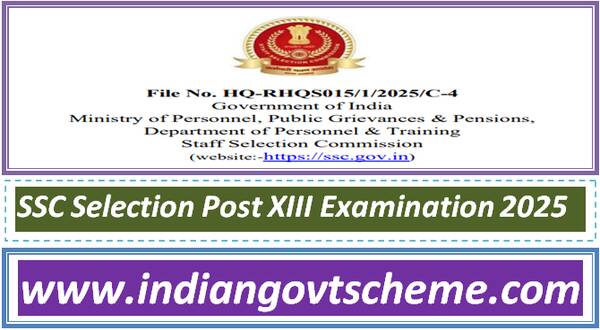 SSC Selection Post XIII Examination 2025 notification for 2,423 vacancies across Matric, Intermediate and Graduate levels post