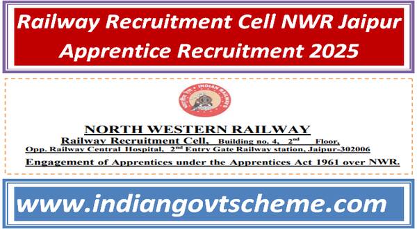 Railway Recruitment Cell NWR Jaipur 2162 Apprentice Recruitment 2025 24 Railway Recruitment Cell NWR Jaipur 2162 Apprentice Recruitment 2025