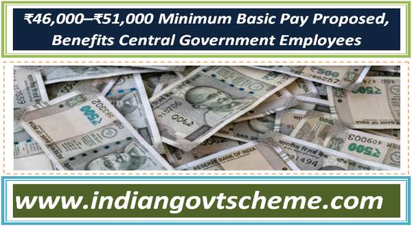 8th CPC : ₹46,000–₹51,000 Minimum Basic Pay Proposed, Benefits Central Government Employees 25 ₹46000–₹51000_minimum_basic_pay_proposed_benefits_central_government_employees
