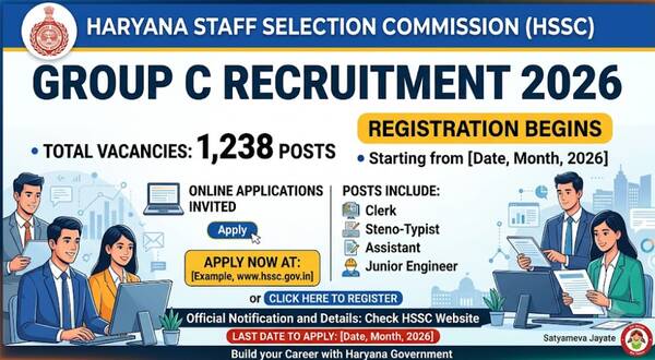 HSSC Group C Recruitment 2026, Registration Begins for 1,238 Posts 12 hssc_group_c_recruitment_2026_registration_begins_for_1238_posts
