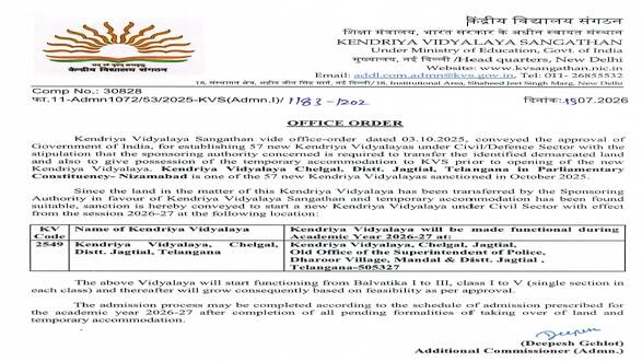 Open New Kendriya Vidyalaya in Chelgal, Distt. Jagtial, Telangana 1 open_new_kendriya_vidyalaya_in_chelgal_distt_jagtial_telangana