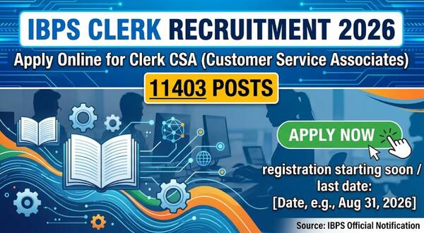 IBPS Clerk Recruitment 2026, Apply Online for Clerk CSA (Customer Service Associates)  11403 Posts