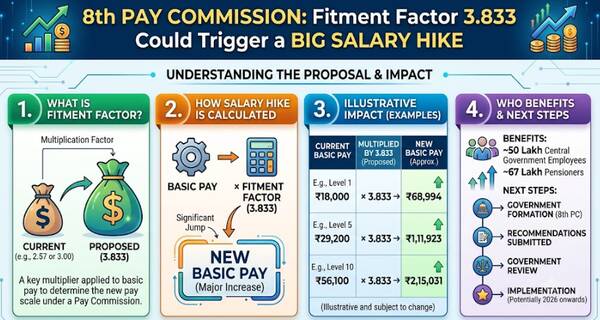 8th Pay Commission: Fitment Factor 3.833 Could Trigger a Big Salary Hike for Central Government Employees 20 fitment_factor_3833_could_trigger_a_big_salary_hike_for_central_government_employees