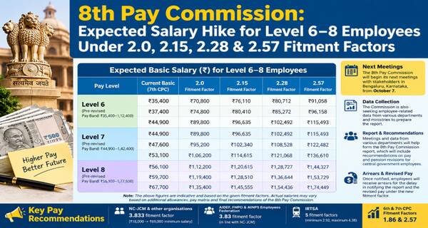 8th_pay_commission_expected_salary_hike_for_level_6–8_employees_under_20_215_228_&_257_fitment_factors
