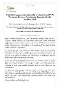 Indian Railways Opens 3,548 Graduate-Level NTPC Vacancies for Aspiring Youth 2 Indian Railways Opens 3,548 Graduate-Level NTPC Vacancies for Aspiring Youth